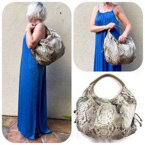Auc {Presmer} Geniune Python skin Hobo bag